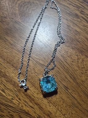 Sterling Silver Blue Gemstone Pendant Necklace